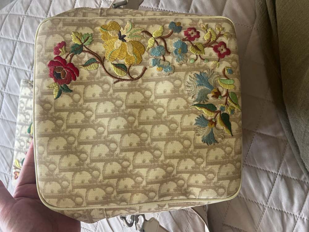 Vintage Christian Dior Trotter Floral Embroidered Camera Bag